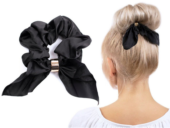 GUMKA do włosów APASZKA SCRUNCHIES frotka CZARNA