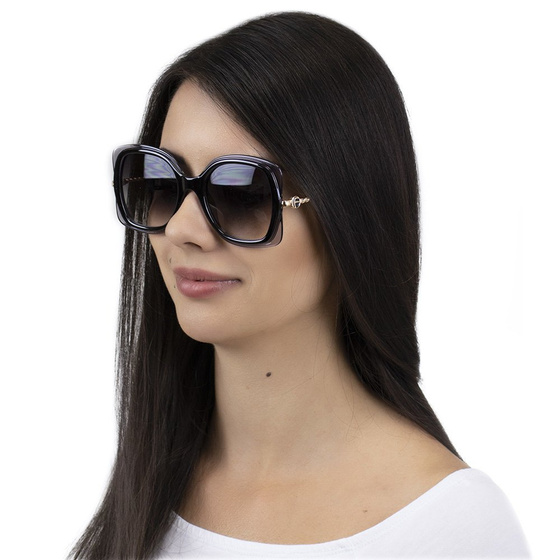OKULARY DAMSKIE przeciwsłoneczne KWADRATOWE szare