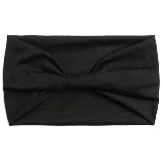 OPASKA DO WŁOSÓW GŁOWĘ USZY GŁADKA CZARNA na chłodne dni ELASTYCZNA SZEROKA