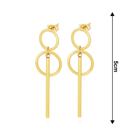 Kolczyki kółka blaszka STAL SZLACHETNA POZŁACANA