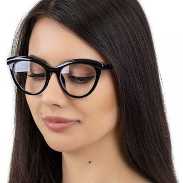 OKULARY damskie ZERÓWKI czarne KUJONKI