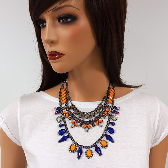 NASZYJNIK damski kolia POTRÓJNY długi