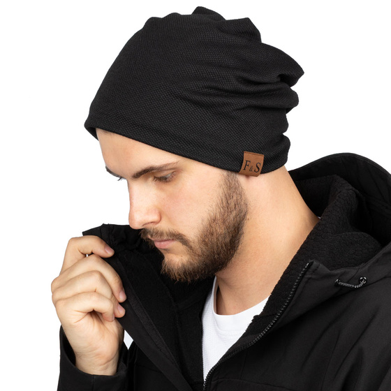 Czapka BEANIE smerfetka oversize MŁODZIEŻOWA ZIMOWA