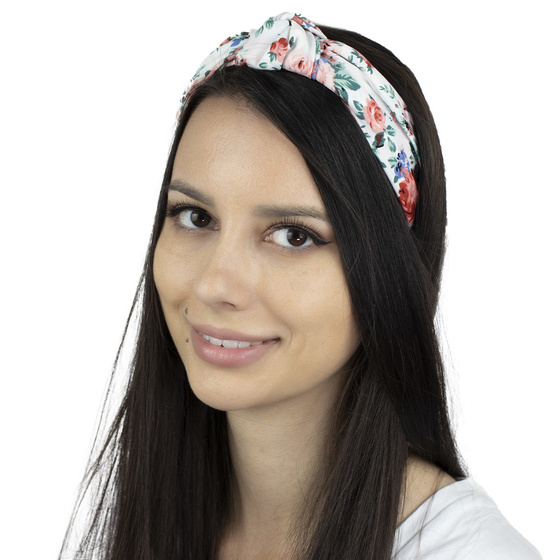 OPASKA do włosów KWIATY turban supeł WĘZEŁ
