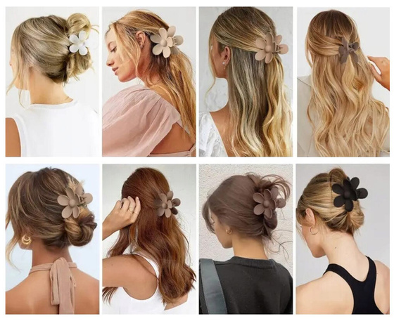 SPINKA DO WŁOSÓW duża klamra matowa klamerka żabka szczęka KWIAT