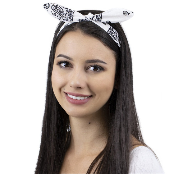 OPASKA do włosów PIN UP BANDAMKA na gumce na głowę kokarda