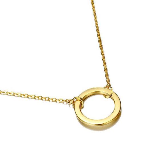 NASZYJNIK damski kółko STAL SZLACHETNA POZŁACANA