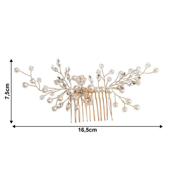 OZDOBA DO WŁOSÓW perły ŚLUBNA damska grzebyk ślub KRYSZTAŁKI