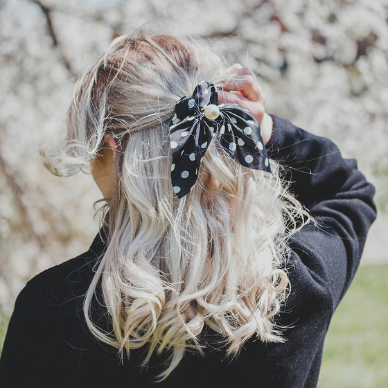 GUMKA DO WŁOSÓW frotka SCRUNCHES kropki PERŁA