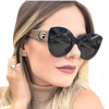 OKULARY przeciwsłoneczne DAMSKIE czarne KOCIE OKO