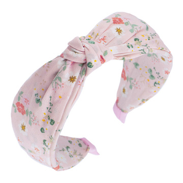 OPASKA do włosów SUPEŁ węzeł KWIATY różowa TURBAN