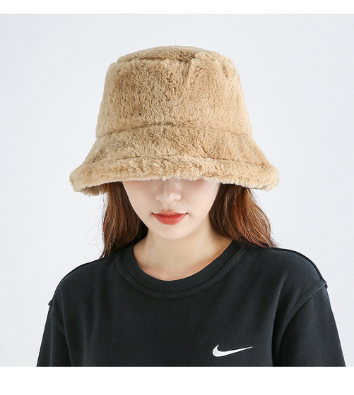 ZIMOWY bucket hat KAPELUSZ ciepły PLUSZOWY czapka na zimę
