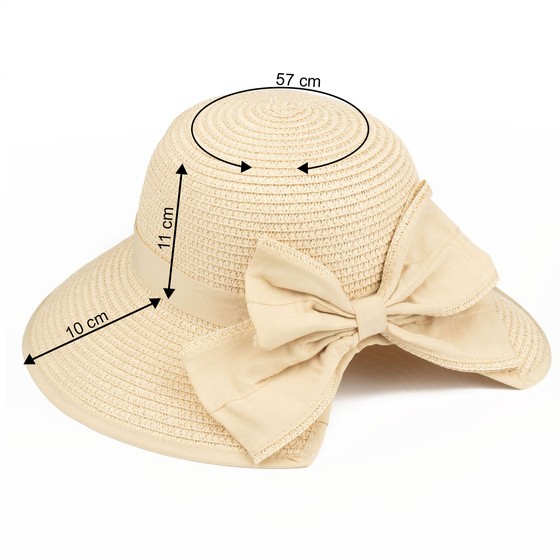 KAPELUSZ DAMSKI Alessio słomkowy boho lato plaża KOKARDA słomiany