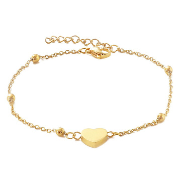 Bransoletka STAL SZLACHETNA POZŁACANA serduszko