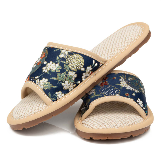 KAPCIE damskie Alessio domowe KWIATY Lekkie Miękkie FOLK r. 38-39