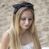 OPASKA DO WŁOSÓW czarna KOKARDA pin up WĘZEŁ