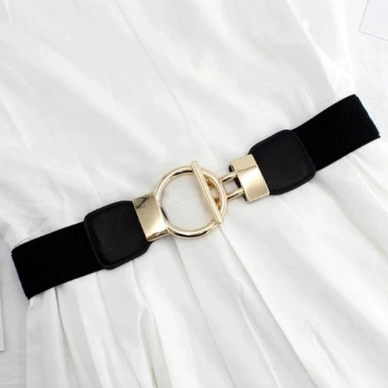 PASEK DO SUKIENKI damski ELASTYCZNY gumowy wąski KLAMRA