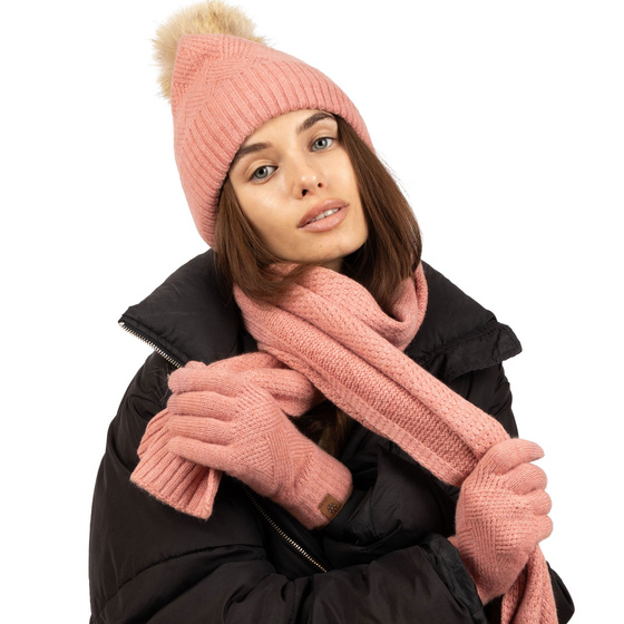 Alessio KOMPLET CZAPKA + SZALIK + RĘKAWICZKI DOTYKOWE ciepły POLAR ZIMOWY