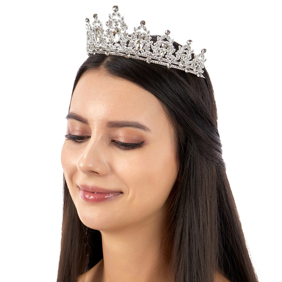 OZDOBA do włosów KORONA wieczorowa diadem cyrkonie TIARA ślub