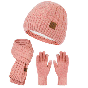 Alessio KOMPLET CZAPKA + SZALIK + RĘKAWICZKI DOTYKOWE ciepły POLAR ZIMOWY