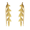 Kolczyki LISTKI długie STAL SZLACHETNA POZŁACANA