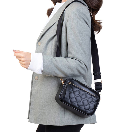 Alessio TOREBKA Damska CROSSBODY PIKOWANA na ramię PASEK QUILTED