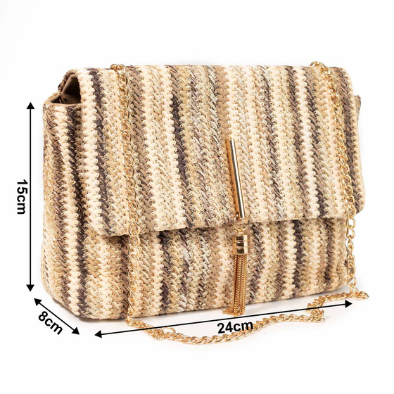 TORBA damska KOPERTÓWKA na ramię pleciona plażowa NA LATO WAKACJE