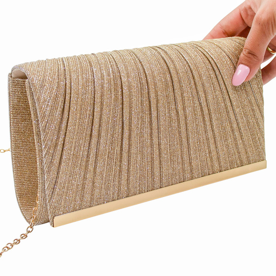 Torebka WIECZOROWA błyszcząca KOPERTÓWKA mała ELEGANCKA wizytowa