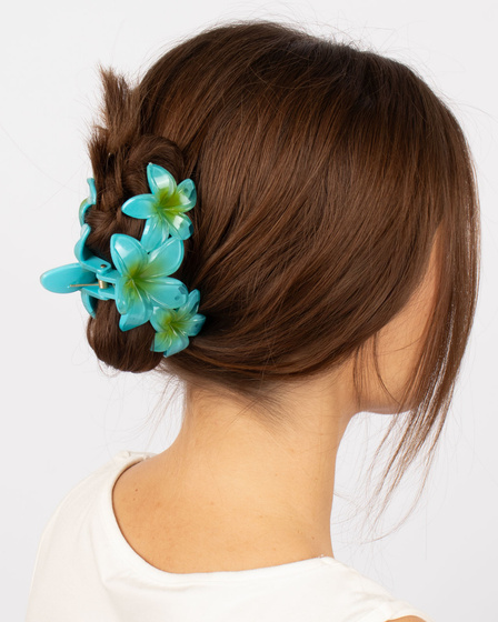 KLAMRA szczęka SPINKA do włosów duża KWIATY kwiatek HAWAJSKA KWIAT PLUMERII