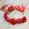 WIANEK na głowę KWIATY czerwony ŚLUBNY piwonie