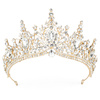 DIADEM Korona Tiara MISS GLOW ŚLUBNY ZŁOTY cyrkonie KRYSZTAŁY
