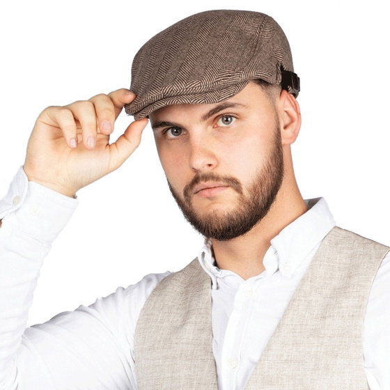 KASZKIET Męski Alessio Stylowy Elegancki FLAT CAP Jesień Zima Czapka RETRO