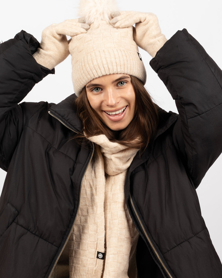 Alessio KOMPLET CZAPKA + SZALIK + RĘKAWICZKI DOTYKOWE ciepły POLAR ZIMOWY