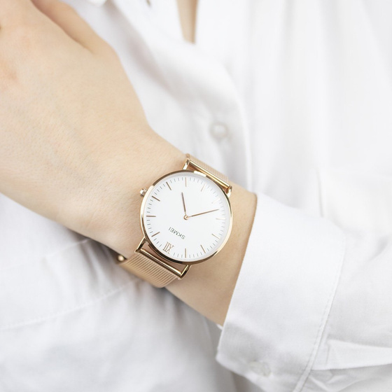 Zegarek SKMEI 1181 bransoleta MESH rose gold