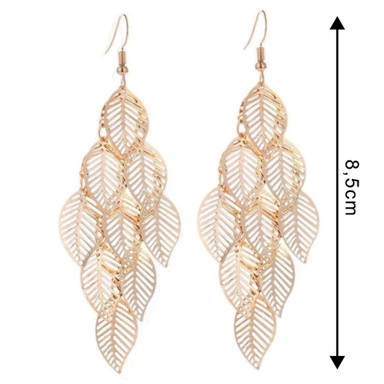 KOLCZYKI LISTKI eleganckie długie WISZĄCE Boho