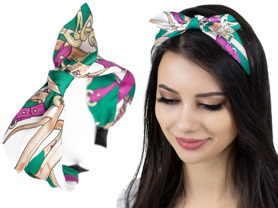OPASKA DO WŁOSÓW szeroka pin up ZIELONA KOKARDA