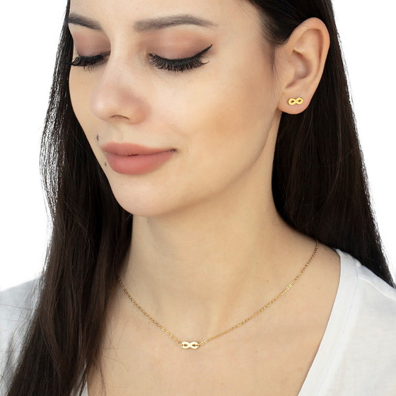 Komplet nieskończoność STAL SZLACHETNA POZŁACANA