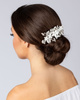 Ozdoba ślubna do włosów GRZEBYK ŚLUB KRYSZTAŁKI KWIATY