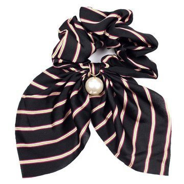 GUMKA DO WŁOSÓW apaszka SCRUNCHIE paski CZARNA