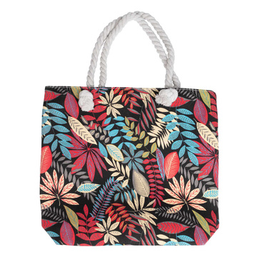 TOREBKA DAMSKA na ramię TORBA duża BOHO PLAŻOWA shopper pojemna LIŚCIE