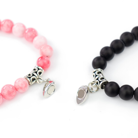 BRANSOLETKA PRZYJAŹNI dla par serduszko na magnes SERCE 2 SZTUKI