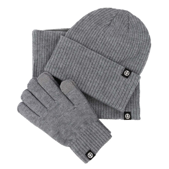 Alessio KOMPLET CZAPKA + KOMIN + RĘKAWICZKI DOTYKOWE ciepły POLAR ZIMOWY