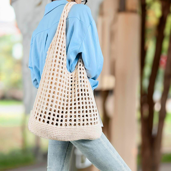 Alessio TORBA DAMSKA NA ZAKUPY na ramię torebka miejska shopperka BOHO