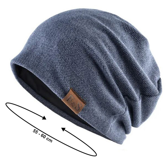 Czapka BEANIE smerfetka oversize MŁODZIEŻOWA ZIMOWA