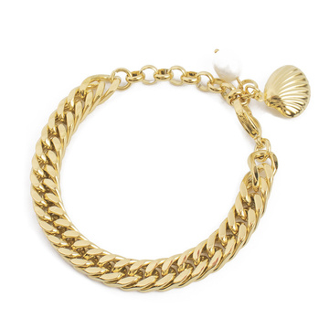 Bransoletka muszelka STAL SZLACHETNA POZŁACANA