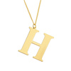 NASZYJNIK damski POZŁACANY 24k litera H duża