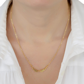 Naszyjnik skrzydła STAL SZLACHETNA POZŁACANA