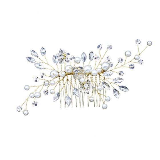 OZDOBA DO WŁOSÓW perły ŚLUBNA damska grzebyk ślub KRYSZTAŁKI