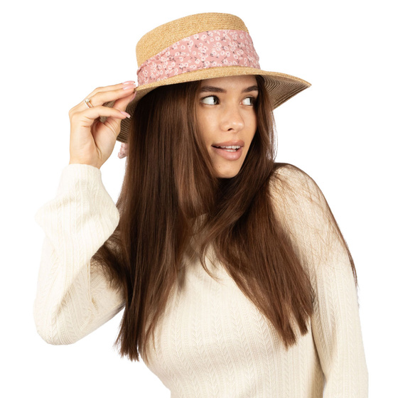 KAPELUSZ DAMSKI Alessio słomkowy boho lato plaża KOKARDA słomiany