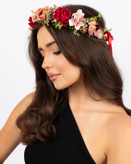 WIANEK na głowę Miss Glow BOHO ślubny PANIEŃSKI kwiaty REGIONALNY FOLK